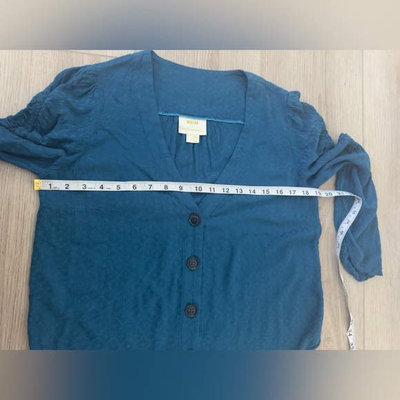 MaEVE by Anthropologie Teal Button-Down Shirt 💙 - Picture 7 of 10